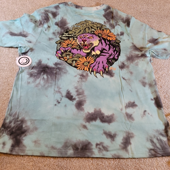 Neff Mens T-Shirt Large Tie Dye 3 Eyed Tiger Back Graphic Skater Streetwear NEW - Picture 4 of 12